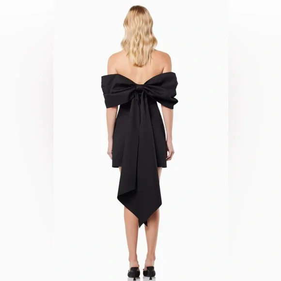 Elliatt Calypso Dress | NWT Bow Back Detail Mini Dress in Black Size XS/6 - Picture 4 of 8